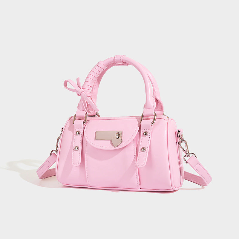Beaira Spring and summer bag new niche texture ballet bowling bag sweet and cool heart sweet and cool bow crossbody bag