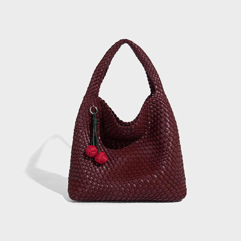 Beaira Commuting large capacity tote bag new casual and fashionable mother and child bag pure hand woven armpit women's bag