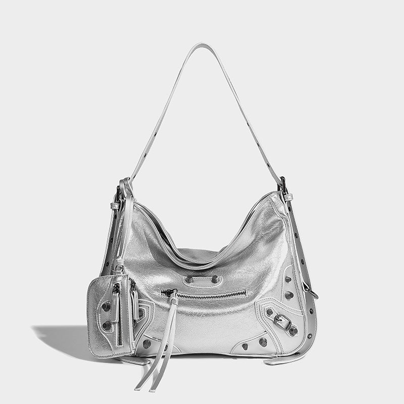 Beaira Millennium hot girl dark motorcycle style trendy handbag with niche design and rivets fashionable and versatile single shoulder armpit bag