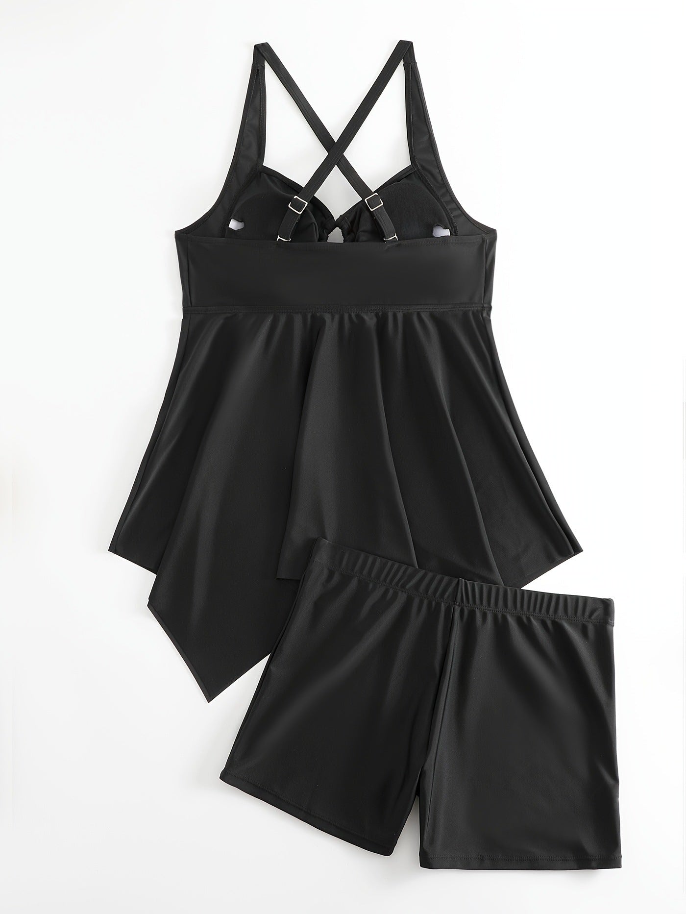 Women's Normal Swimwear Tankini Swimsuit 2 Piece Plain Sports Beach Wear Bathing Suits