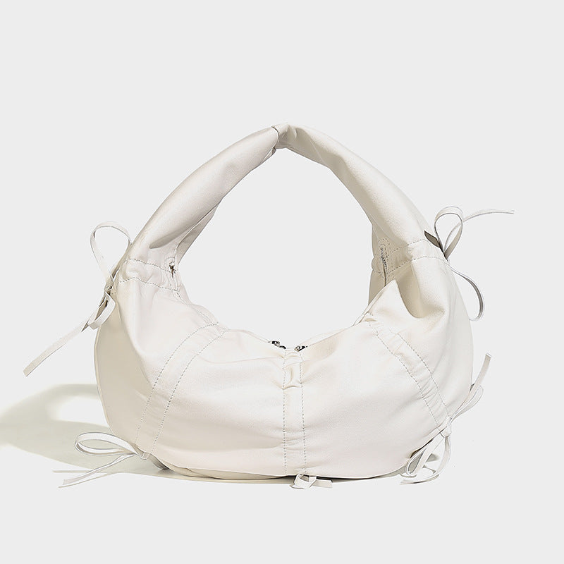 Beaira New pleated bow design hand-held crescent bag high-end fashionable niche trendy single shoulder underarm bag