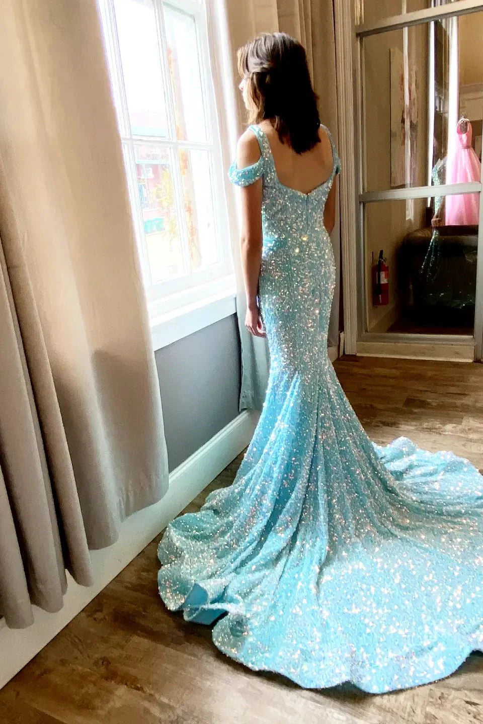 Off the shoulder Charming Long Charming Prom Dresses Evening Dress prom dresses