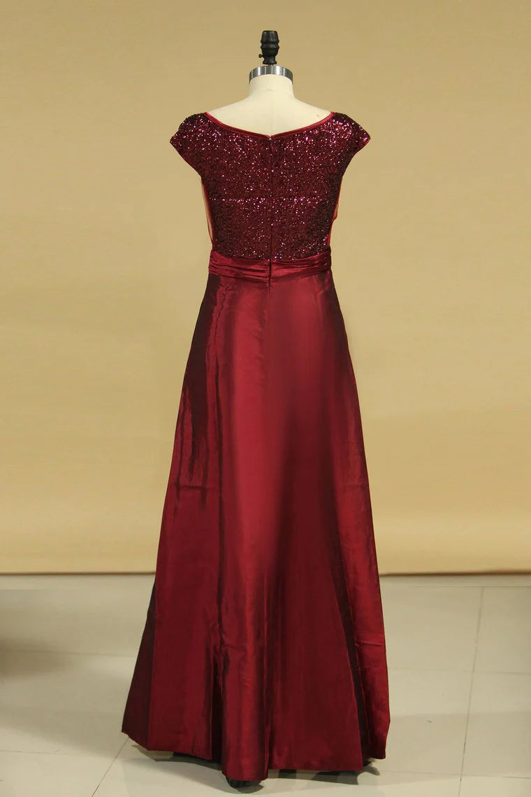 Party Dresses A Line V Neck With Ruffles Floor-Length