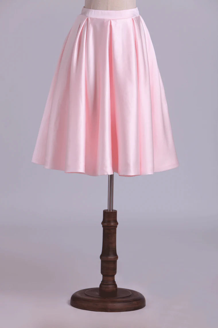 Party Dresses Two Pieces Knee Length Backless Satin Bicolor