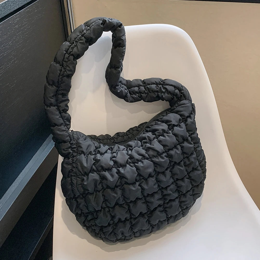 Beaira Quilted Padded Crossbody Bag for Women Pleated Bubbles Shoulder Bags Large Tote Bucket Designer Bag Ruched Handbags Shopper Bag