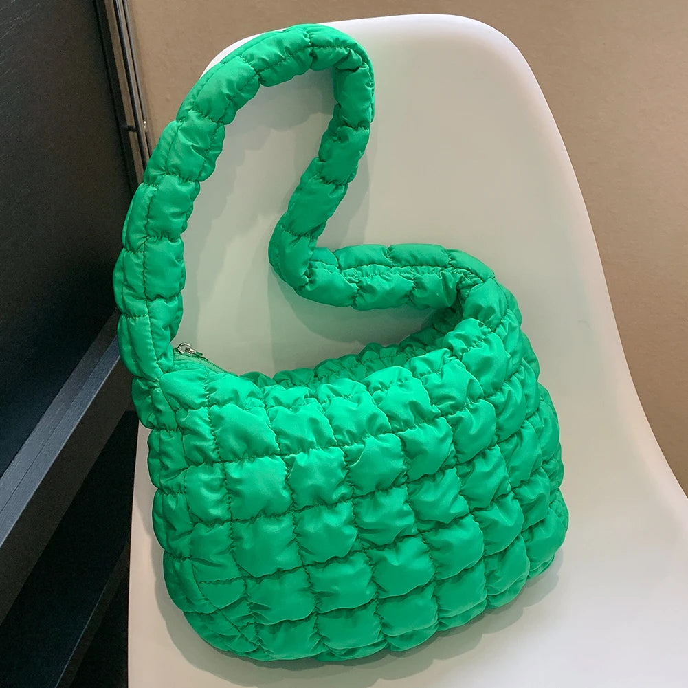 Beaira Quilted Padded Crossbody Bag for Women Pleated Bubbles Shoulder Bags Large Tote Bucket Designer Bag Ruched Handbags Shopper Bag
