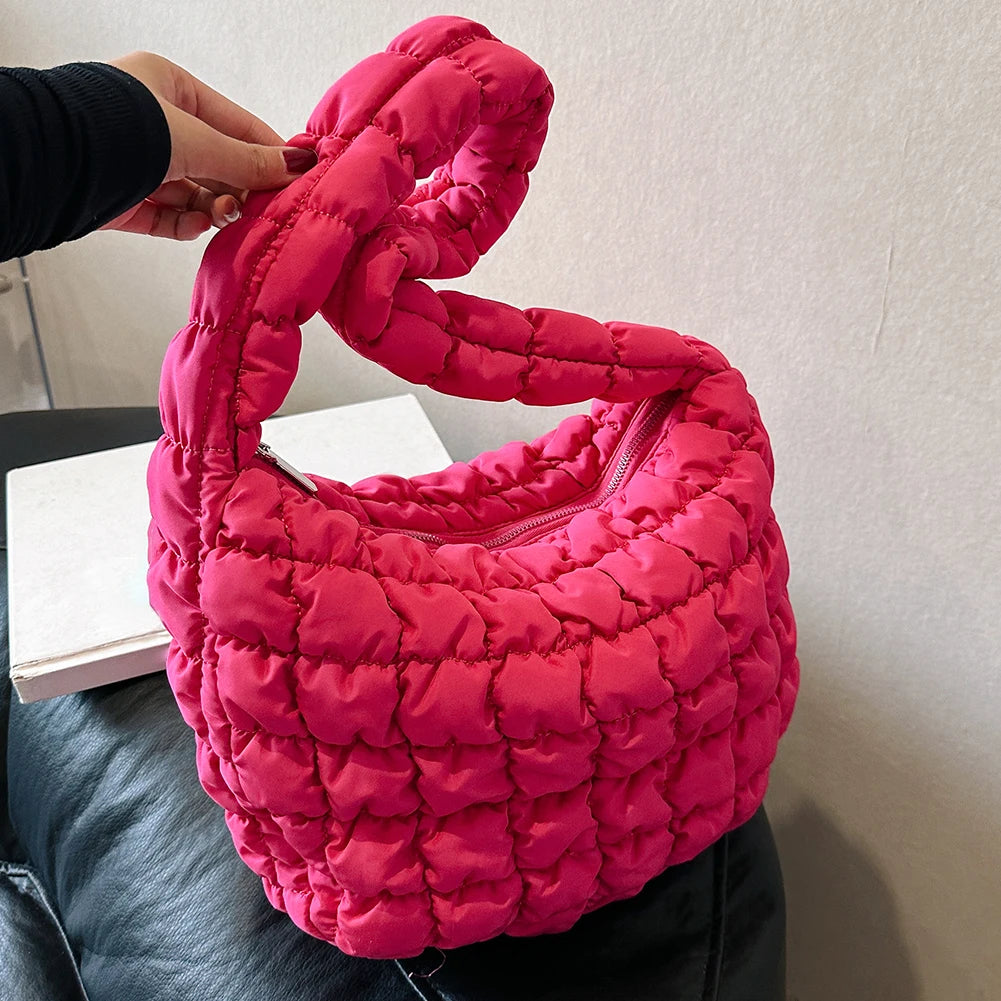 Beaira Quilted Padded Crossbody Bag for Women Pleated Bubbles Shoulder Bags Large Tote Bucket Designer Bag Ruched Handbags Shopper Bag