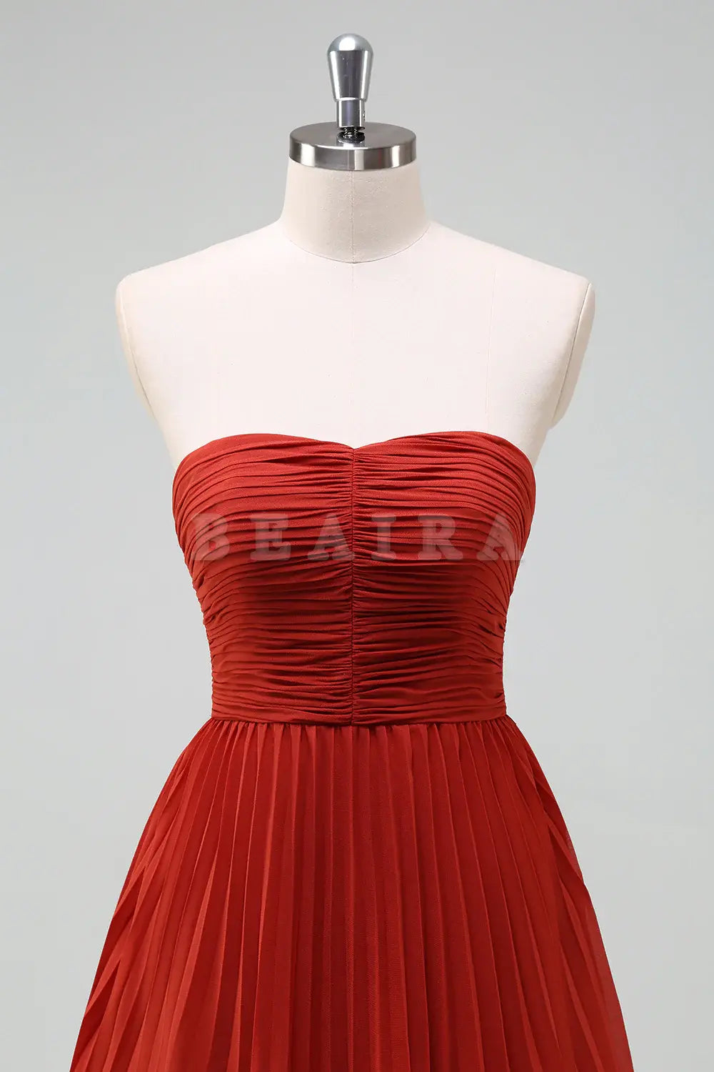 Beaira Rust A-Line Sweetheart Tiered Floor Length Chiffon Bridesmaid Dress Bridesmaid dress shop