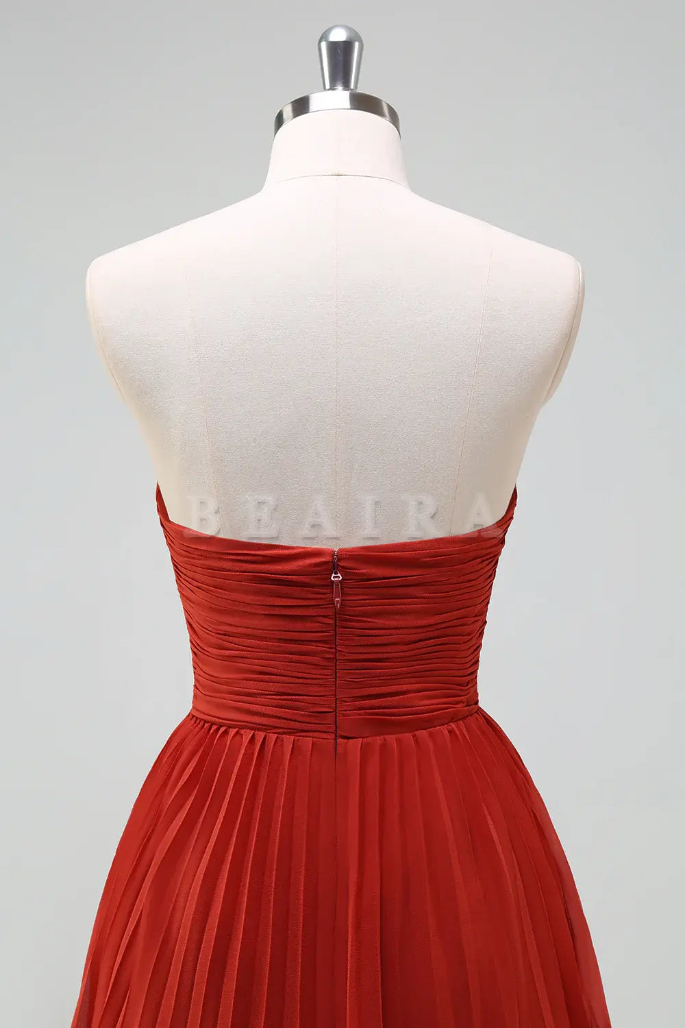 Beaira Rust A-Line Sweetheart Tiered Floor Length Chiffon Bridesmaid Dress Bridesmaid dress shop