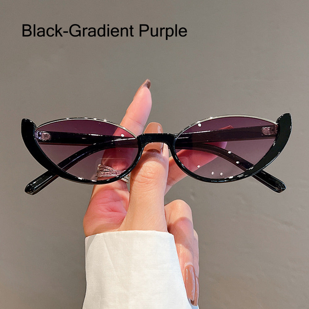 Beaira New Small Cat Eye Sunglasses Women Men Trendy Vintage Shades Eyewear Fashion Driving Cycling Sunglasses Half-frame Sun Glasses