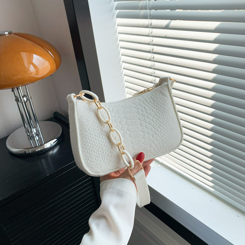 Beaira Retro Underarm Bag Solid Color Shoulder Bag Casual Purse Women Fashion Tote Handbag