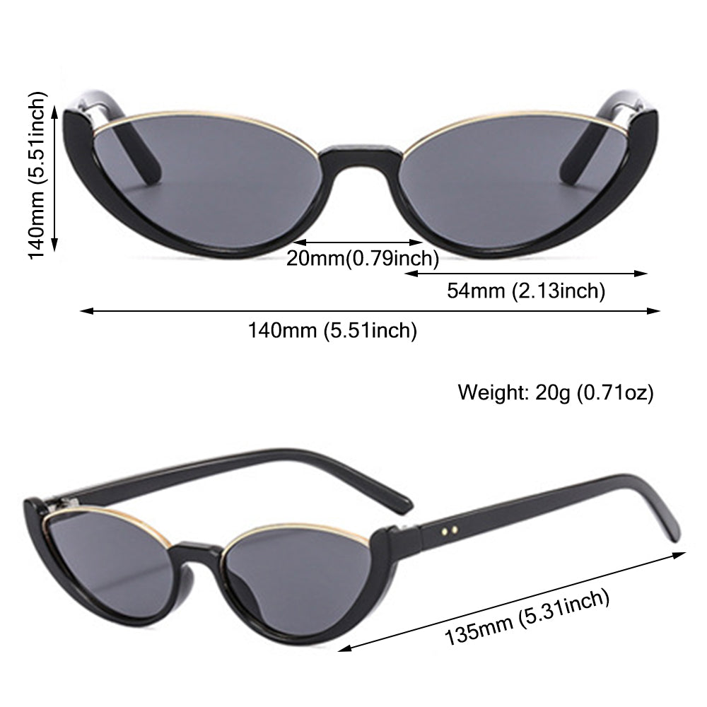 Beaira New Small Cat Eye Sunglasses Women Men Trendy Vintage Shades Eyewear Fashion Driving Cycling Sunglasses Half-frame Sun Glasses