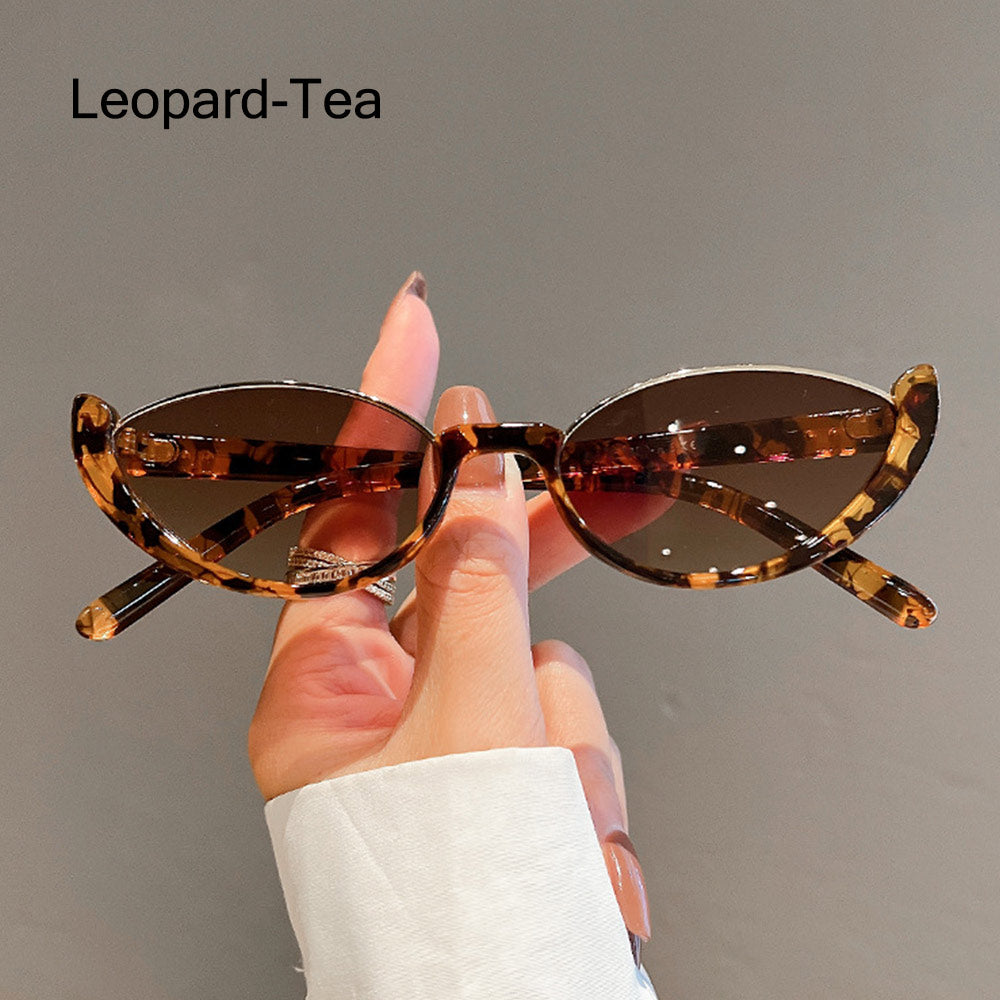 Beaira New Small Cat Eye Sunglasses Women Men Trendy Vintage Shades Eyewear Fashion Driving Cycling Sunglasses Half-frame Sun Glasses