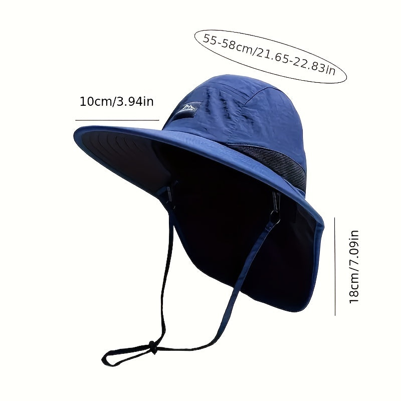 Beaira Unisex Summer Wide Brim Waterproof and Quick-drying Panama Caps Outdoor Visor Bucket Hats Mesh Breathable Sun Hat with Neck Flap