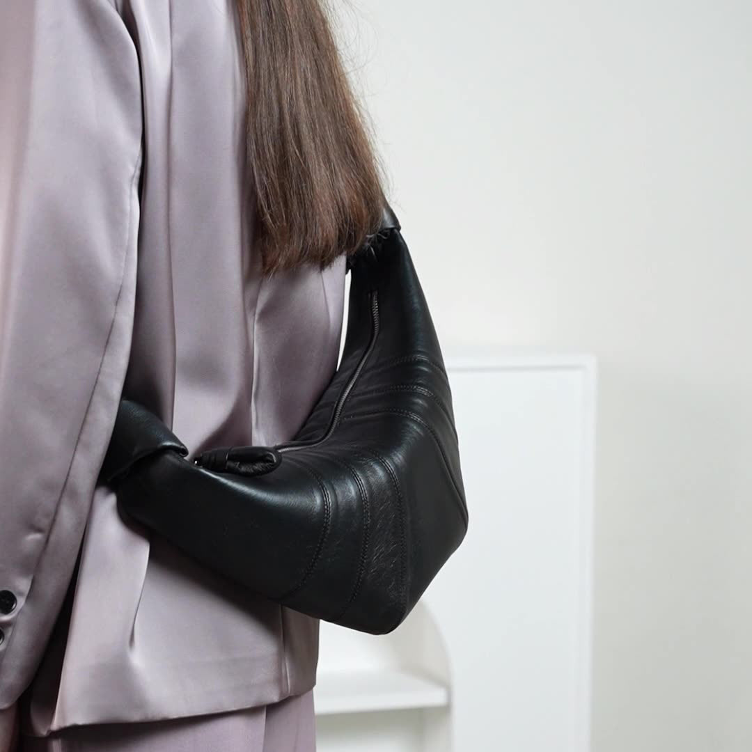 Beaira New Retro sheepskin Dumpling French Croissant Fashion Horn Bag chest bag Trendy Niche Net Handheld Women Large capacity
