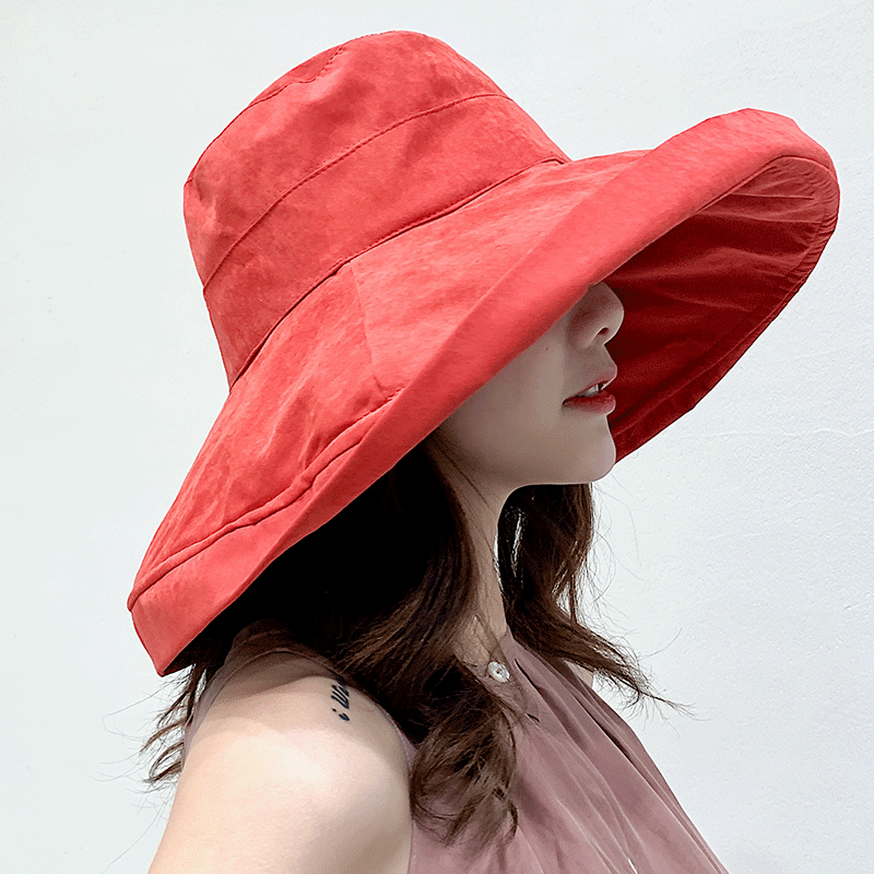 Beaira Women's Hat Bucket hat Panamanian Women Four Seasons Fisherman Hat Big Brim Hat Double-Sided Fisherman Hat Sun Visor Cap