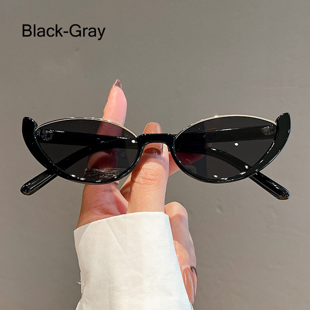 Beaira New Small Cat Eye Sunglasses Women Men Trendy Vintage Shades Eyewear Fashion Driving Cycling Sunglasses Half-frame Sun Glasses