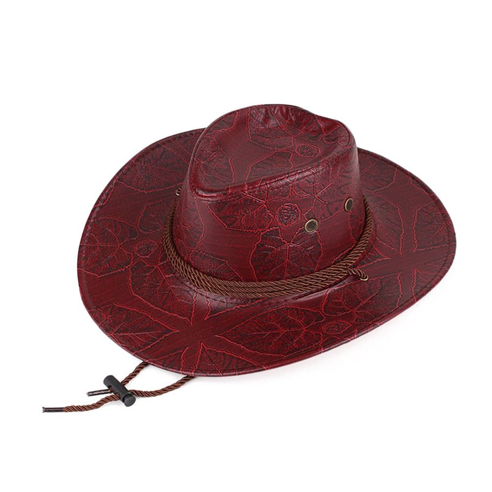 Beaira Leather Cowboy Hat Fashion Western Jazz Sun Visors Outdoor Summer Sun Hats Large Grassland Visors Men Women