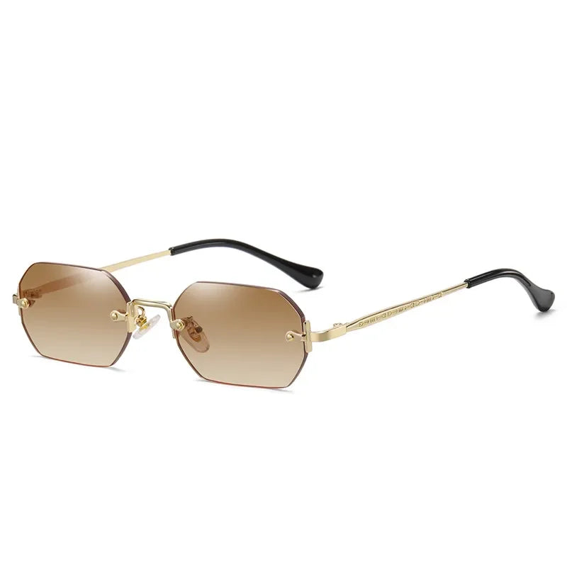 Beaira Vintage Rimless Polygon Sunglasses Women Men Luxury Brand Designer Popular Travel Small Frame Sun Glasses Ladies