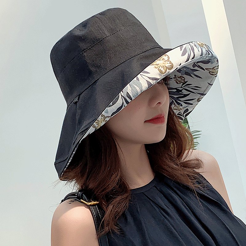 Beaira Women's Hat Bucket hat Panamanian Women Four Seasons Fisherman Hat Big Brim Hat Double-Sided Fisherman Hat Sun Visor Cap