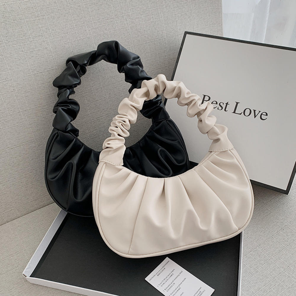 Beaira Fashion Pleated Handlebags For Women Pu Cloud Bags Leisure Armpit Bag Shopping Shoulder Bags Dumpling Handbag Female