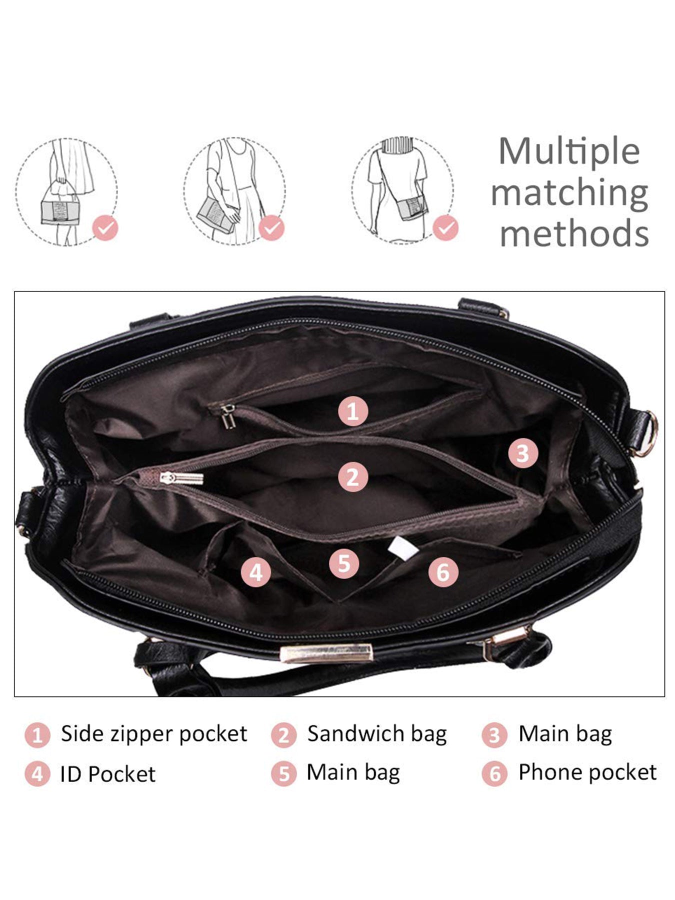 Beaira Women Fashion Purses and Handbags Shoulder Tote Bags Top Handle Satchel for Women