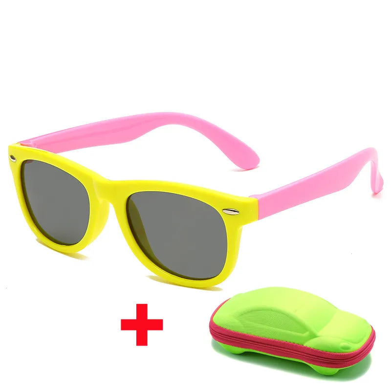 Beaira Baby Silicone Sunglasses with Glasses Box Boys Girls Outdoor Goggles Sun Glasses AC Lens Safety Glasses and Cases Gift for Kids