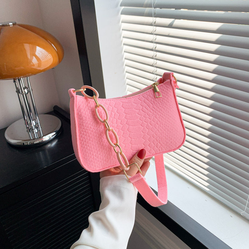 Beaira Retro Underarm Bag Solid Color Shoulder Bag Casual Purse Women Fashion Tote Handbag