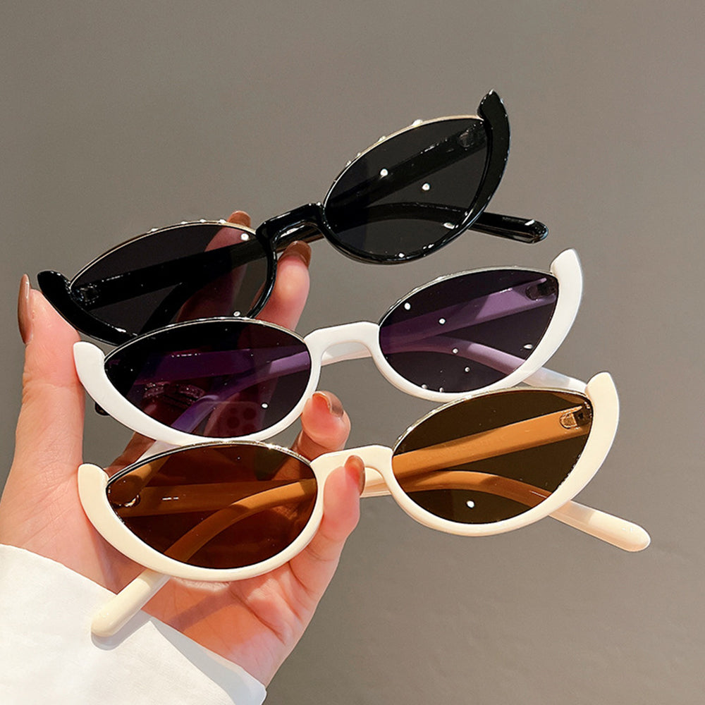 Beaira New Small Cat Eye Sunglasses Women Men Trendy Vintage Shades Eyewear Fashion Driving Cycling Sunglasses Half-frame Sun Glasses
