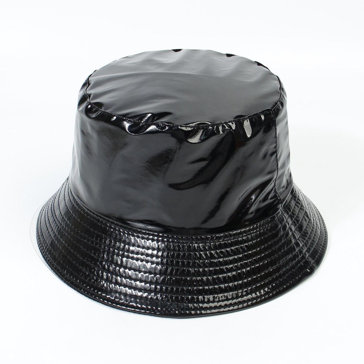 Beaira Faux Leather Bucket Hat Women Reversible PU Leather Sun Hat Fashion Autumn Waterproof Fisherman Hat Reversible Sun Bucket Hat