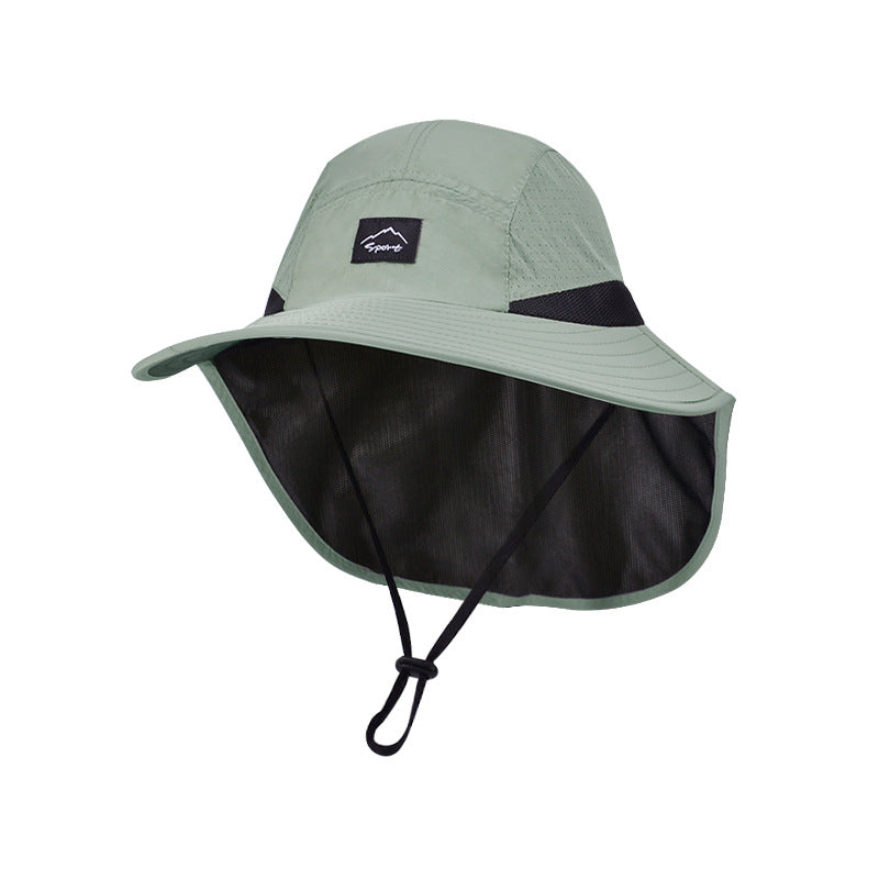 Beaira Summer Water-resistant Men's Fisherman Hats with Shawl Outdoor Hiking Fishing Breathable Wide Brim Bucket Hat Sun UV Protection
