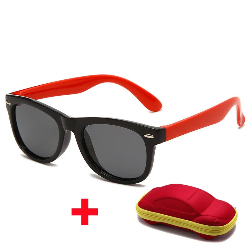Beaira Baby Silicone Sunglasses with Glasses Box Boys Girls Outdoor Goggles Sun Glasses AC Lens Safety Glasses and Cases Gift for Kids