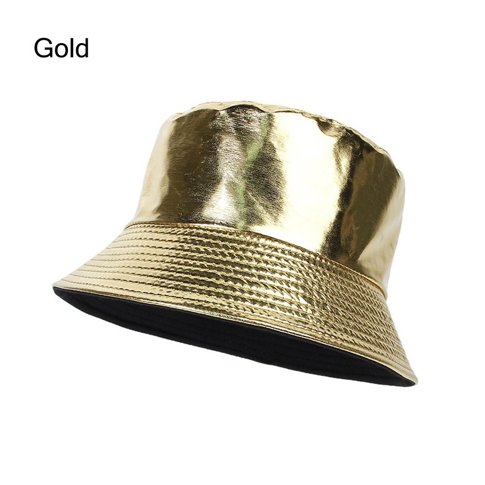 Beaira Faux Leather Bucket Hat Women Reversible PU Leather Sun Hat Fashion Autumn Waterproof Fisherman Hat Reversible Sun Bucket Hat
