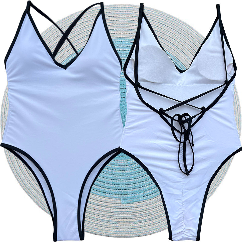 Beaira One Piece Swimsuit Halter Bandage Swimwear Women Padded Swimsuit Bride Bathing Suit Beachwear Monokini Female Swimming Suit