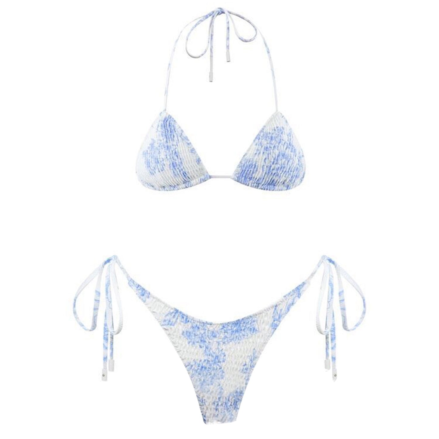 Beaira Sexy Micro Bikini Side Tie Thong Two-Piece Swimwear Halter Swimming Suit For Women Floral Print Biquini Ladies Bathing Suit
