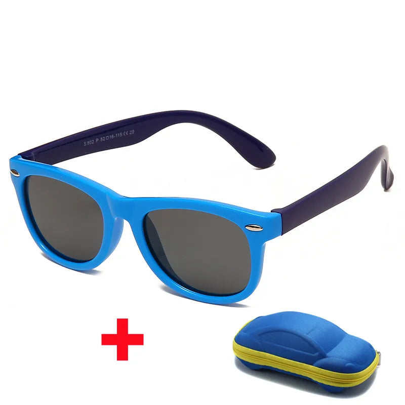 Beaira Baby Silicone Sunglasses with Glasses Box Boys Girls Outdoor Goggles Sun Glasses AC Lens Safety Glasses and Cases Gift for Kids