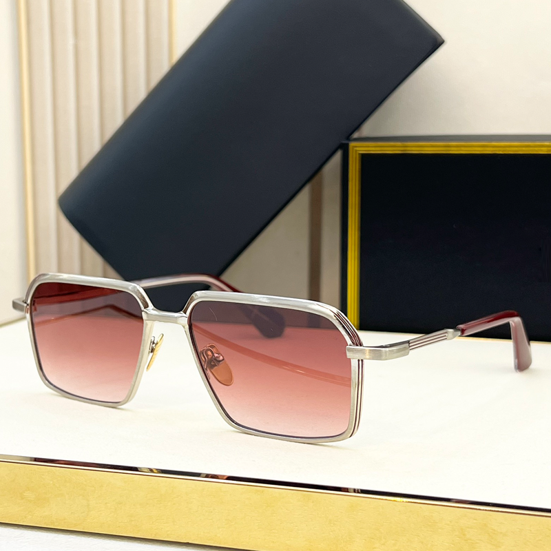 Beaira Classical Square Alloy Sunglasses Male Gradient Red Designer Japan Style Handmade Acetate Arm Eyeglasses UV400 Lenses