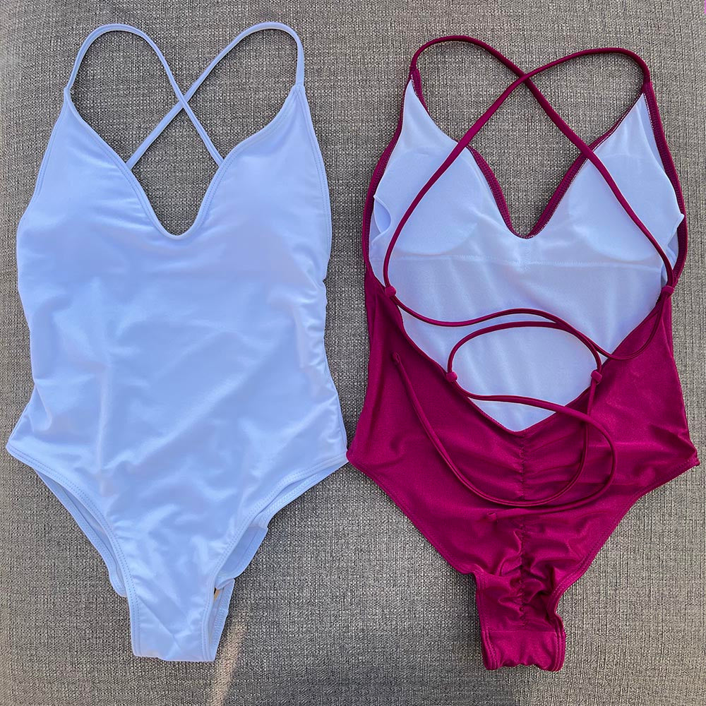 Beaira Sexy Padded One Piece Swimsuit Women Swimwear Solid Bathing Suit Monokini Swimming Suit Summer Beachwear maillot de bain femme