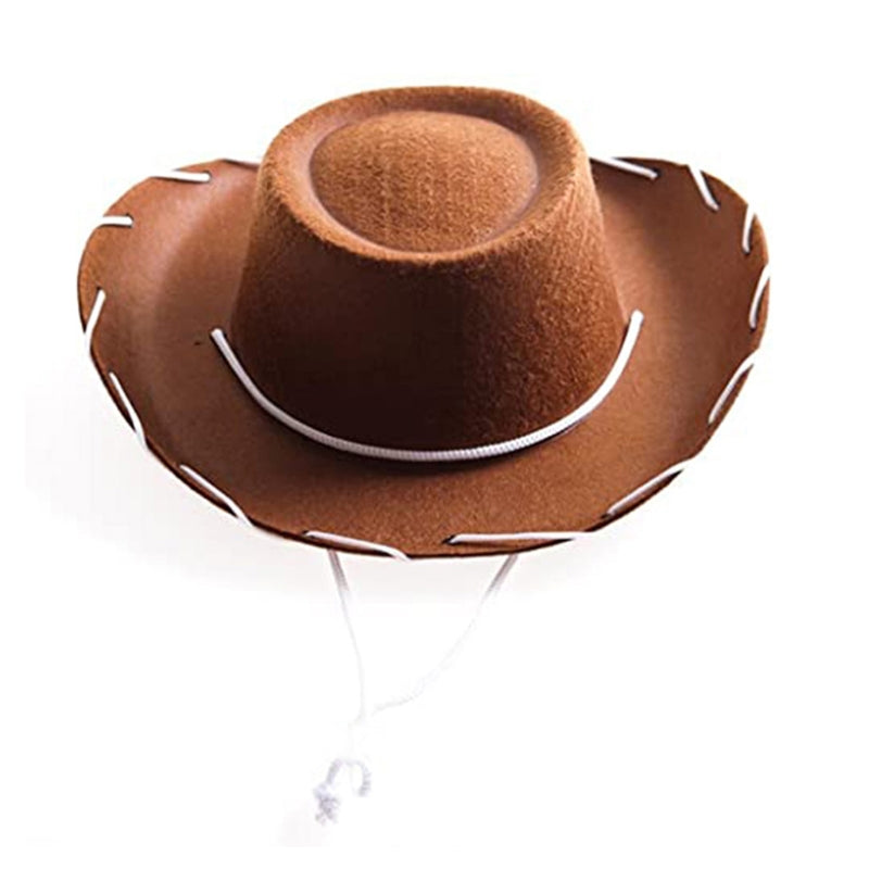 Beaira Brown Red Felt Cowboy Hat Western Cowgirl Cap Fancy Dress Costume Child Outfit for Party Role for Play Cosplay Holiday