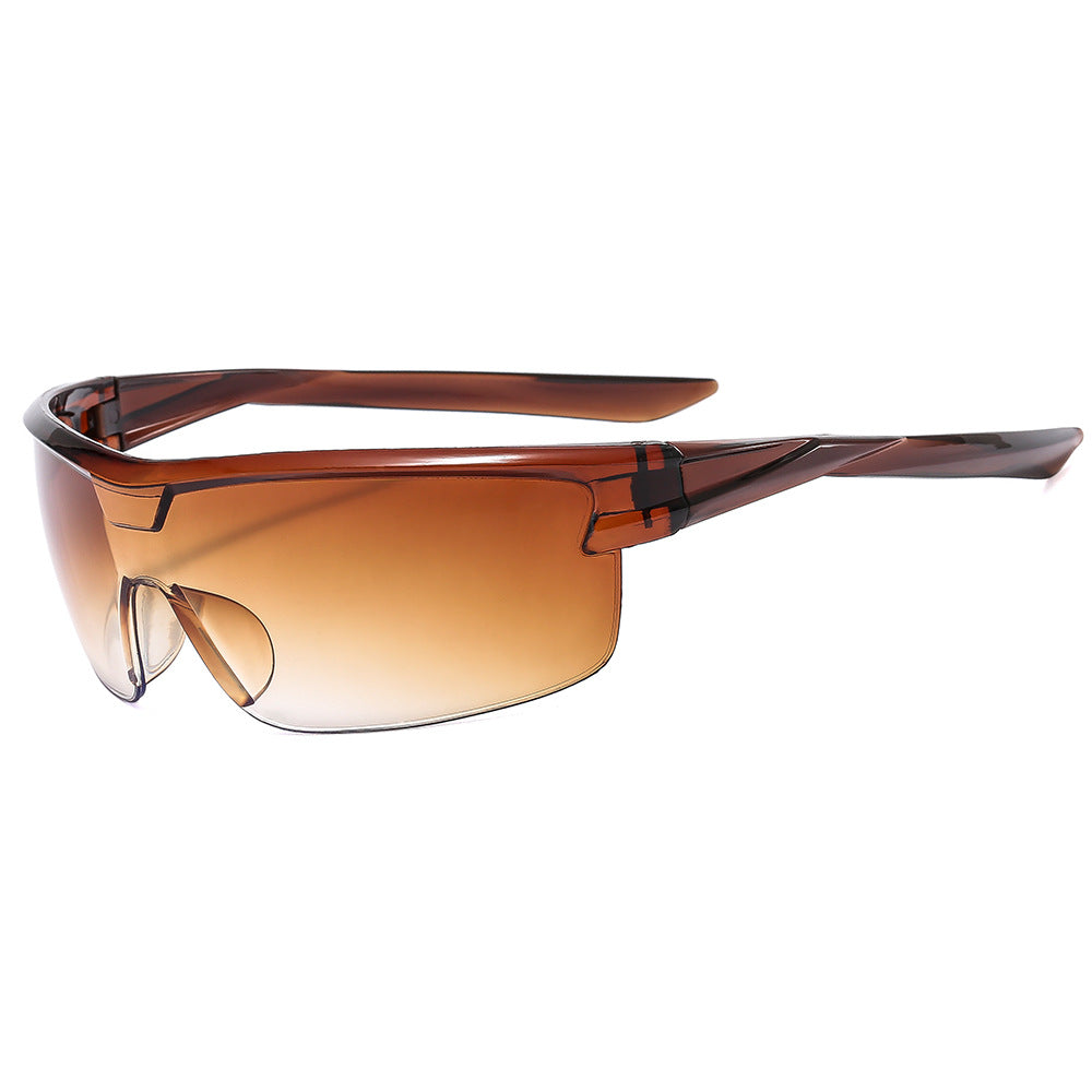 Beaira Women Sport Punk Sunglasses Wrap Around Y2K Sunglasses One Piece Frameless Eyewear Trendy 2000's Shades UV400 Men Glasses