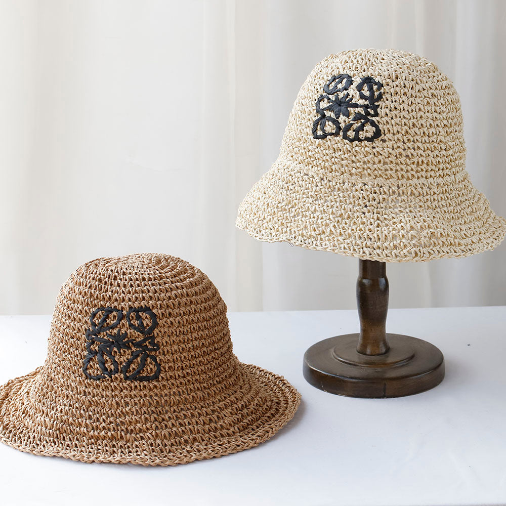 Beaira NEW high quality Handmade stripe Sun Hat Floppy Summer Hats For Women Beach Panama Straw Dome Bucket Hat Femme Shade Hat