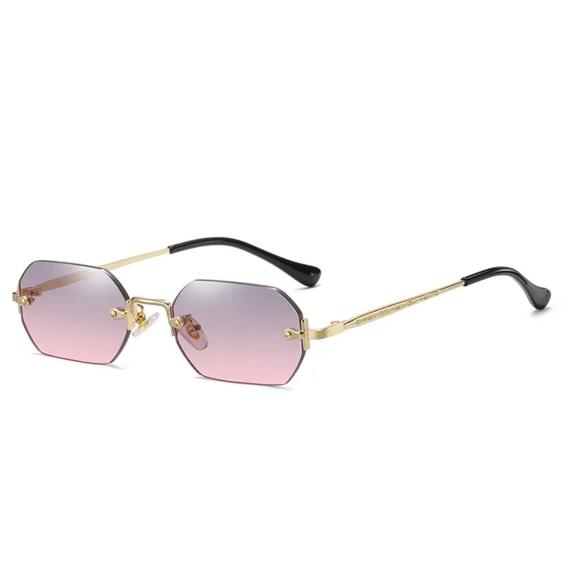 Beaira Vintage Rimless Polygon Sunglasses Women Men Luxury Brand Designer Popular Travel Small Frame Sun Glasses Ladies