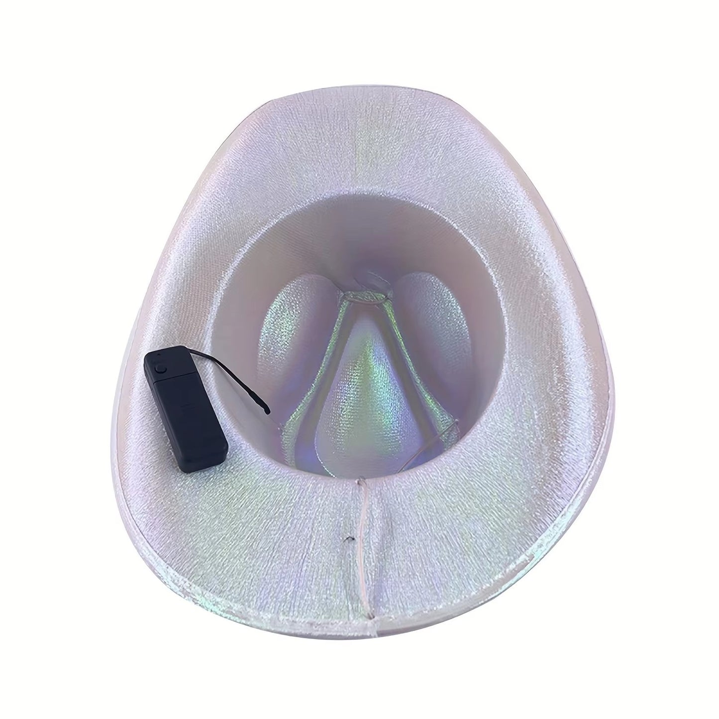 Beaira Lights Cowboy Cowgirl Hat with LED Light Up Cap Luminous Western Cowboy Hat Pearlescent Cowgirl Hat for Dancing Party Dress Up