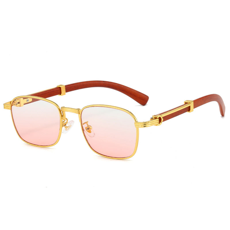 Beaira New Square Retro Sunglasses Man Wooden Metal Frame Women Sun Glasses Business Outdoor Eyewear Gift Summer Style
