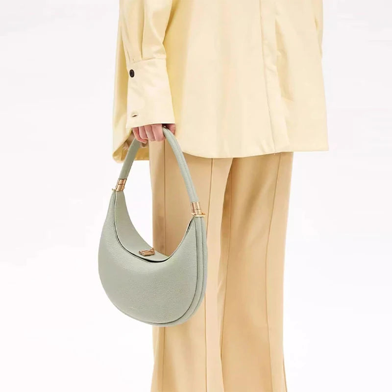 Beaira Luxury Crescent Moon Crossbody Underarm Shoulder Bag Simple Versatile Brand Design Handbag Ladies Commute Leather Hand Bags