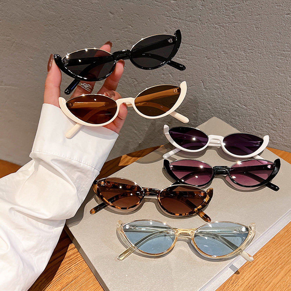 Beaira New Small Cat Eye Sunglasses Women Men Trendy Vintage Shades Eyewear Fashion Driving Cycling Sunglasses Half-frame Sun Glasses