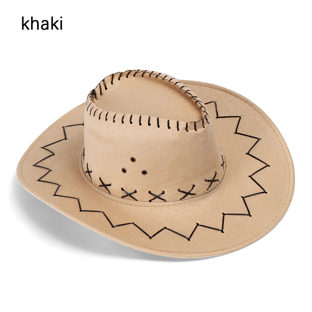 Beaira Western Cowboy Hat for Men Women Kids Fedora Outdoor Wide Brim Faux Leather Summer Wide Brim Beach Travel Cap Black White Pink