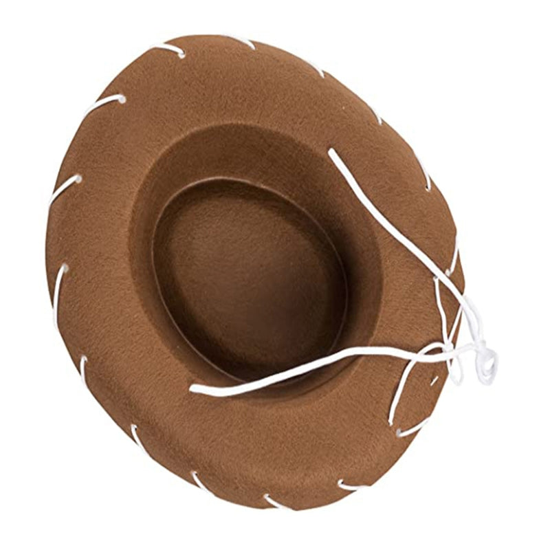 Beaira Brown Red Felt Cowboy Hat Western Cowgirl Cap Fancy Dress Costume Child Outfit for Party Role for Play Cosplay Holiday
