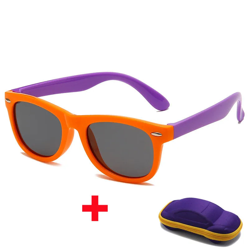 Beaira Baby Silicone Sunglasses with Glasses Box Boys Girls Outdoor Goggles Sun Glasses AC Lens Safety Glasses and Cases Gift for Kids