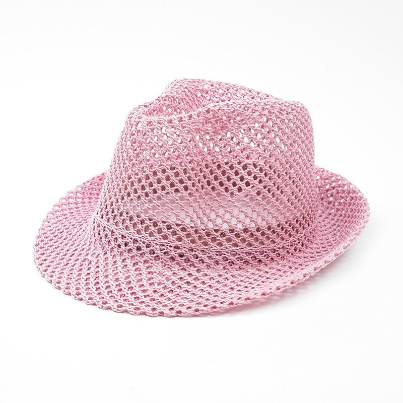 Beaira Unisex Summer Panama Hat Breathable Mesh Design Cotton-Polyester Material Compact Brim 58cm Head Circumference Jazz Cap